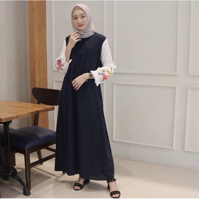 KIKAN DRESS /DRESS BORDIR TANGAN PUTIH / DRESS