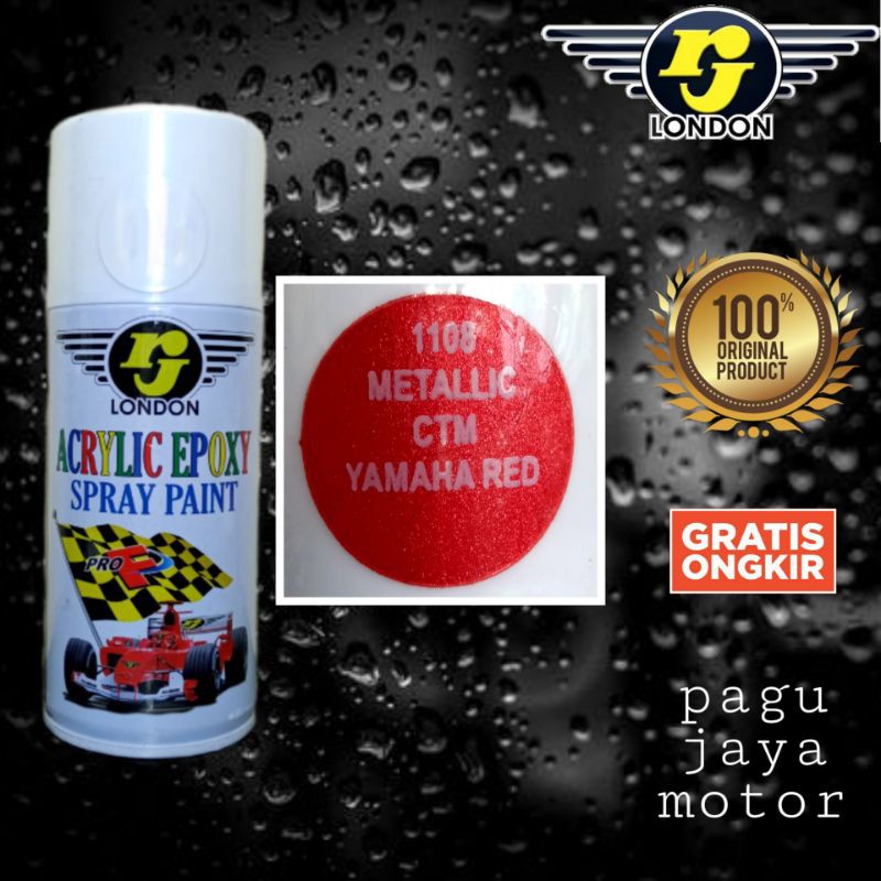 Pilok pilox 150cc warna metallic metalik ctm yamaha red merah rj london cat semprot spray paint untuk motor mobil velg helm kayu besi plastik