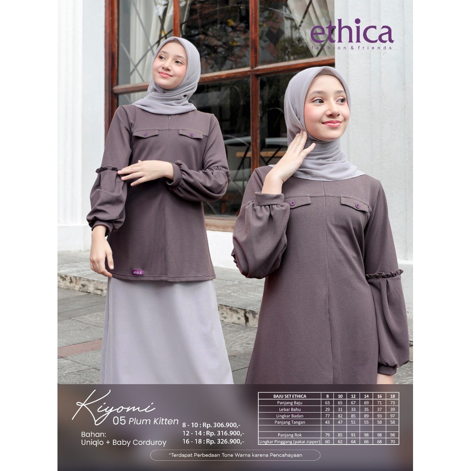[COD[ Setelan Rok Terbaru ETHICA KIYOMI 05 || Plum Kitten, Silver Grey || ETHICA SEPLY