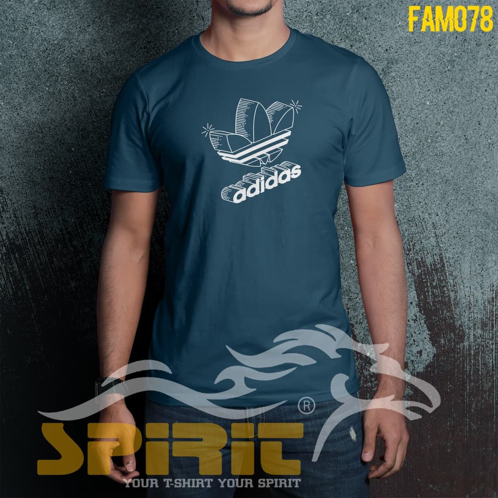 Kaos Adidas Logo Sablon Baju Adidas Olahraga Distro Pria Pendek