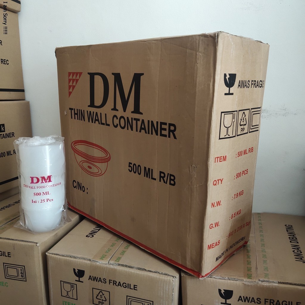 THINWALL DM MANGKOK BULAT 500 ML RB - 500ML ROUND BULAT - ISI 500 SET