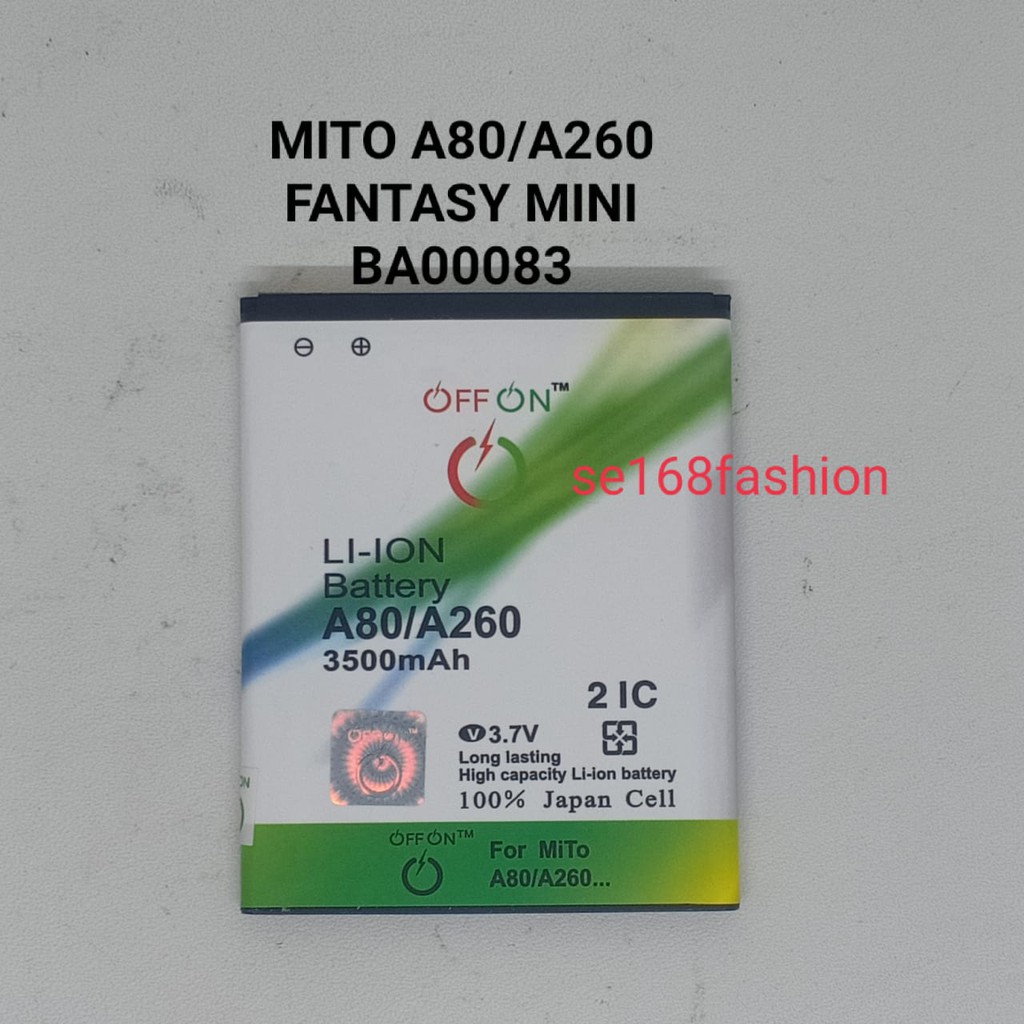 Baterai MITO A80 A260 FANTASY MINI DoublePower Batre Batere Battery