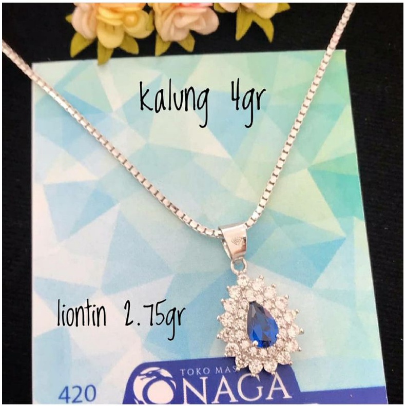 KALUNG PUTIH VANCY LIONTIN EMAS 375&420
