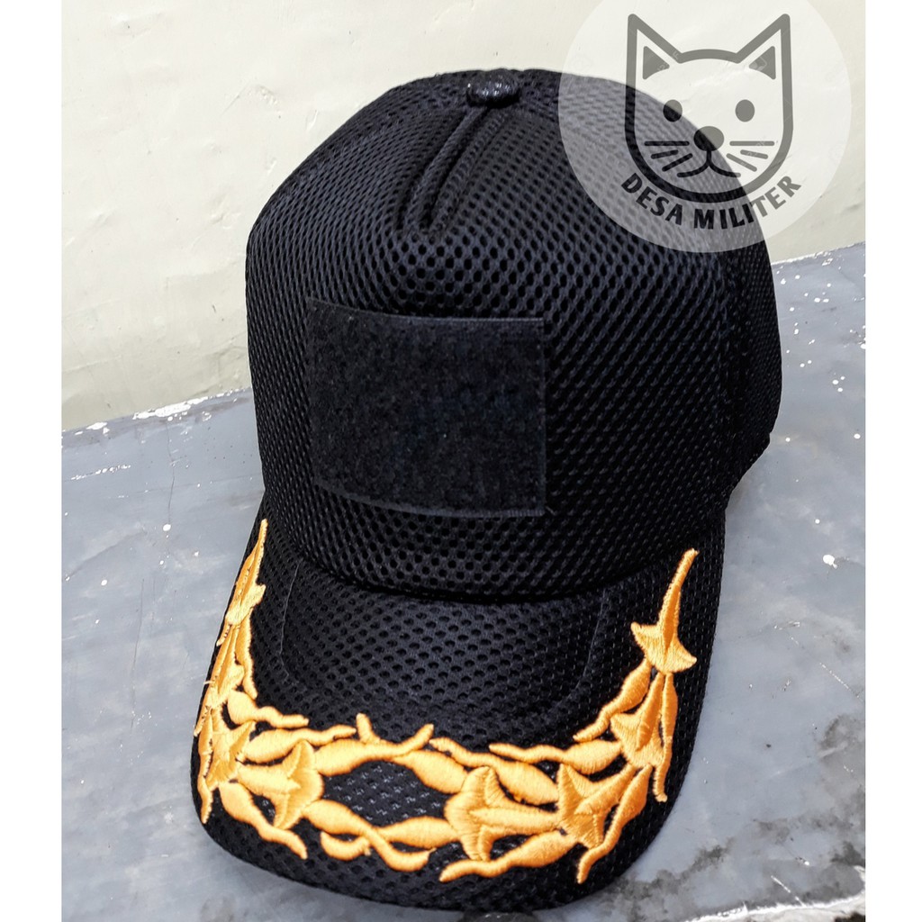Topi Jaring Hitam Pamen Perwira