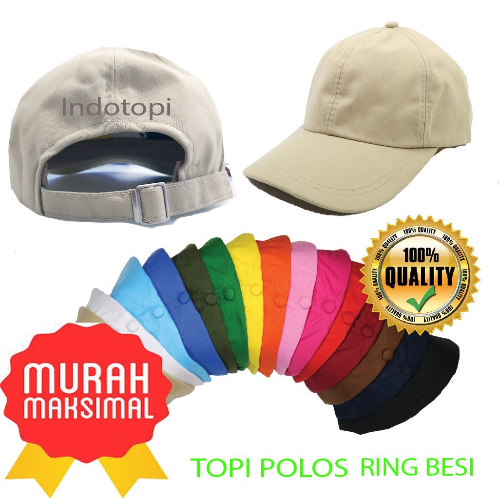 RING BESI TOPI POLOS bahan TWILL DEWASA....BASEBALL CAP TERLARIS