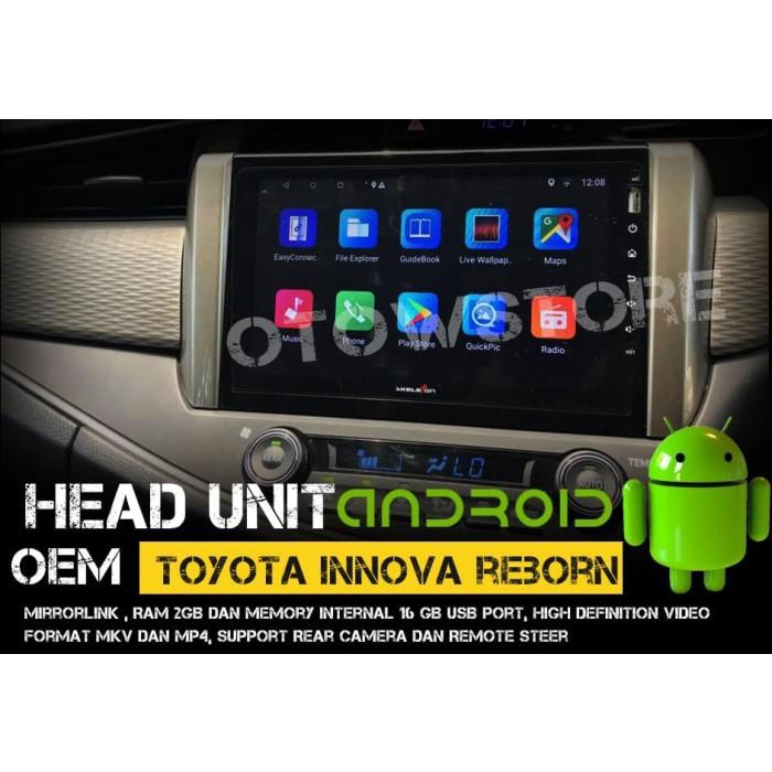 Head Unit / Tv Mobil / Tape Mobil Oem Innova Reborn Android 9 Inch