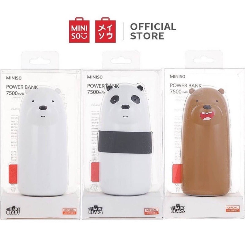 MINISO X WE BARE BEARS 5WRN. 10000Mah WBB POWER BANK. powerbank miniso murah ready surabaya