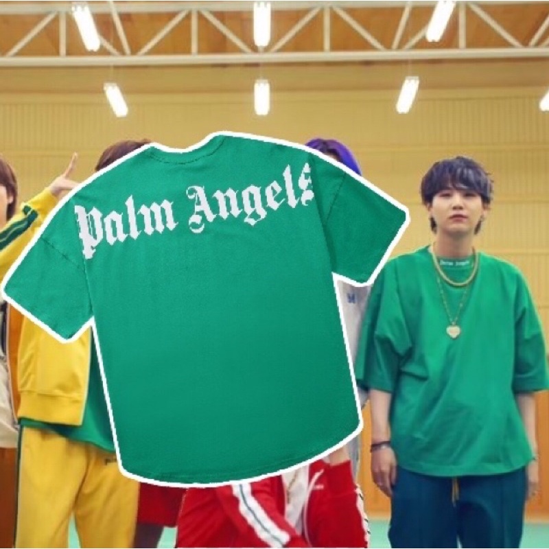tshirt Palm Angels green color oversize tshirt butter bts UNISEX baju suga jungkook V taehyung jimin