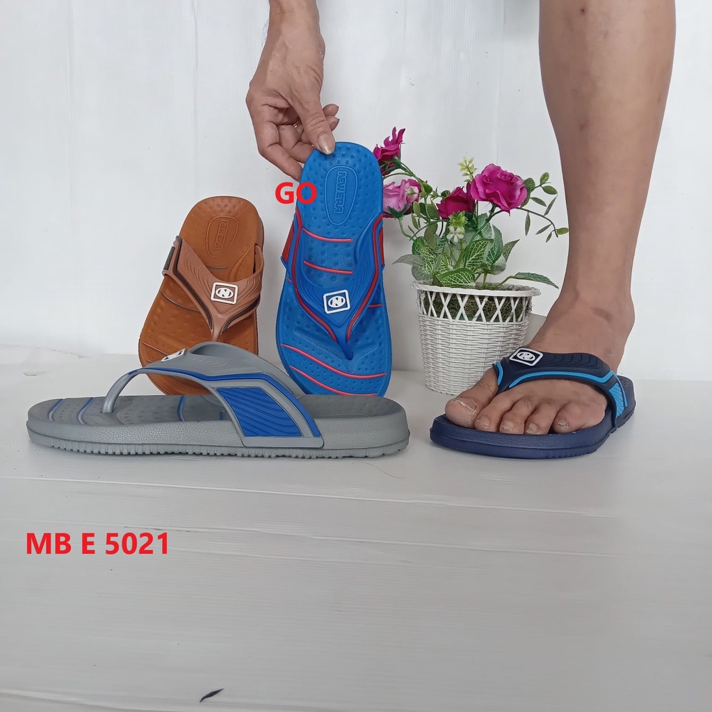 gos Sandal Jepit Pria New Era MB E 5021 (BSR) Besar Jumbo Karet Lentur Santai Rumah Sehari-hari Ringan size 39-44