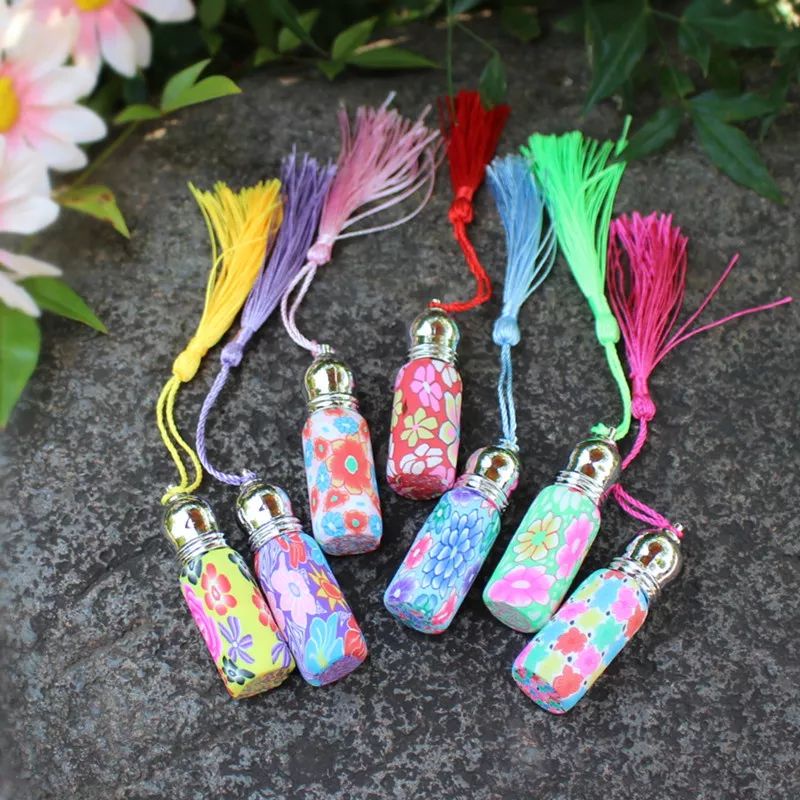 Botol Roll On 6 ml Kaca Polimer Motif Estetik / Botol Minyak Essensial Oil