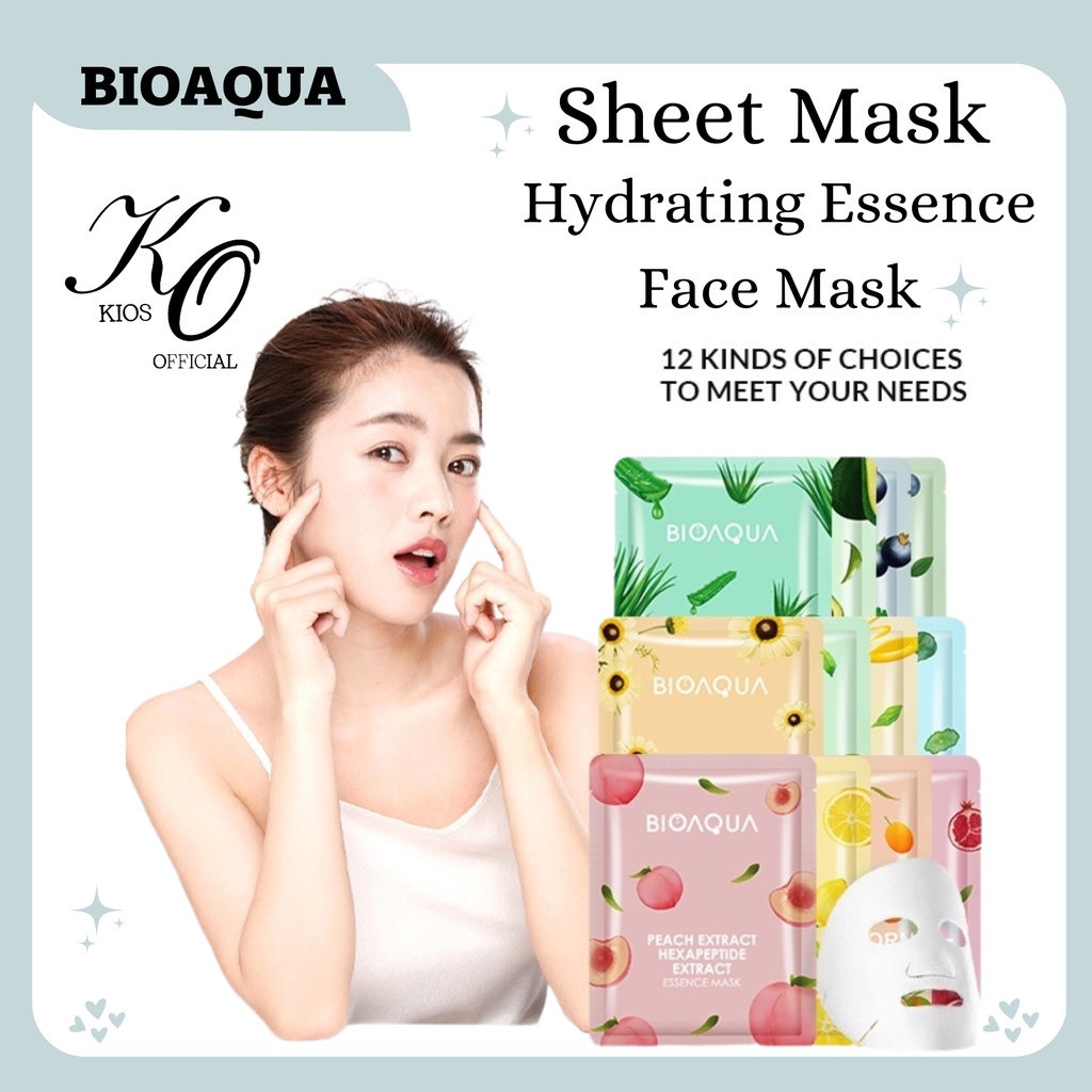 Bioaqua Sheet Mask Hydrating Essence Face Mask Brightening Moisturizing Skin Anti Aging Masker Wajah | Lip Mask | Eye Mask