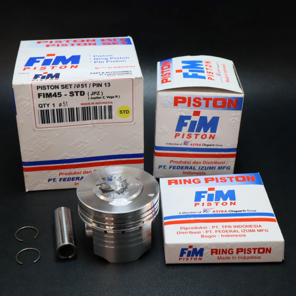 PISTON KIT atau SEHER KIT FIM45 JUPITER Z - VEGA R Diameter 51,00 - 52