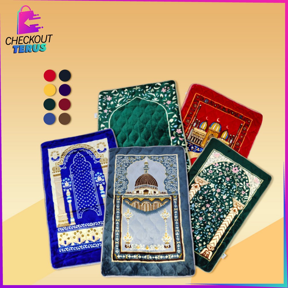 CT C456 Sajadah Busa Turki Busa Embos Super Tebal Anti Slip Perlengkapan Sholat Sejadah Jumbo Bisa untuk Oleh Oleh Haji Turkey Prayer Rug