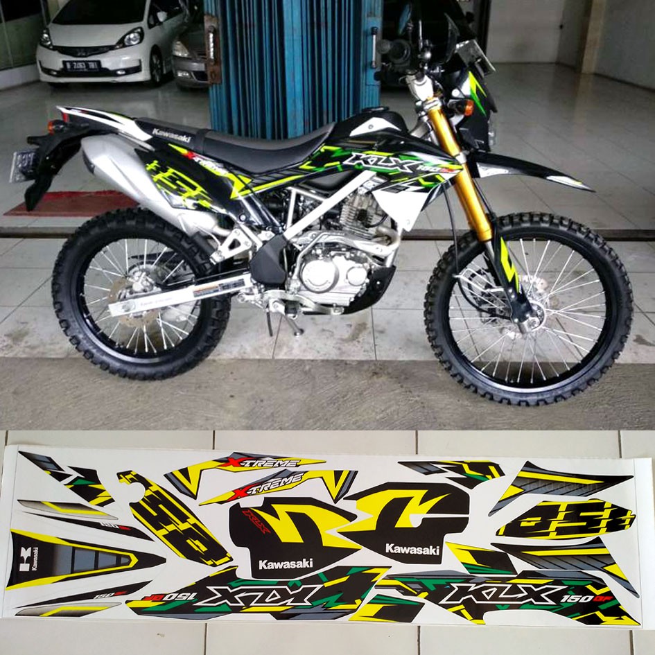 Stiker Striping Kawasaki KLX 150 BF 2018 SE Extreme Hitam ...