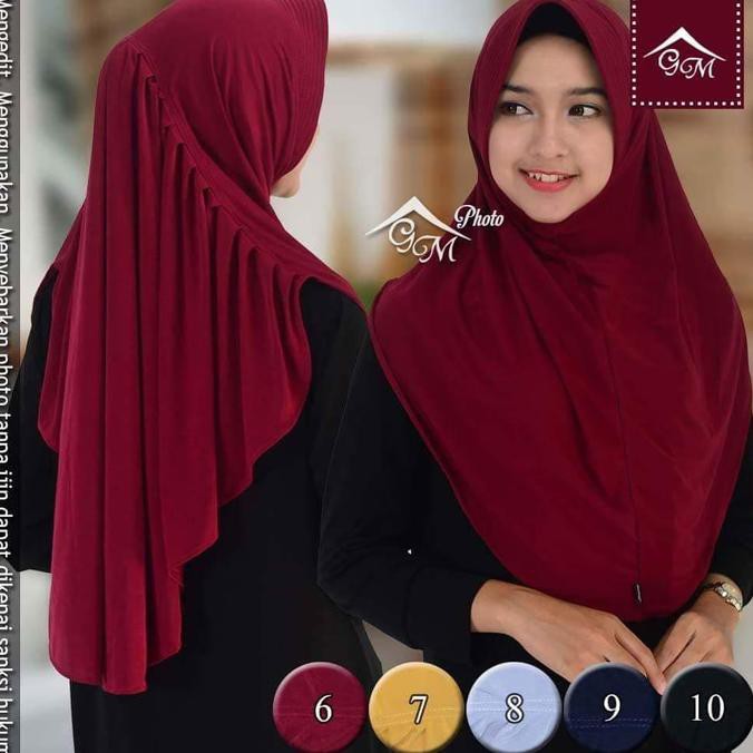 turun harga!! MURMER MURAH JILBAB HIJAB LANGSUNG INSTAN BERGO LAZMI POLOS PET ANTEM murah