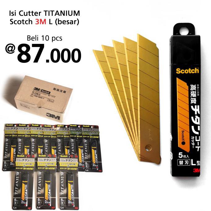 

✨BISA COD✨ Refill Cutter Emas, Scotch 3M 18mm Titanium Blade Besar