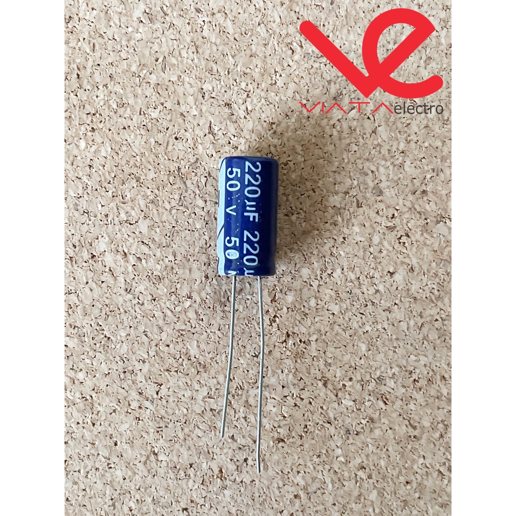 KAPASITOR ELCO 220UF 50V (1 BUAH) KAPASITOR CAPACITOR ELKO KAPASITOR 220 UF 50 V