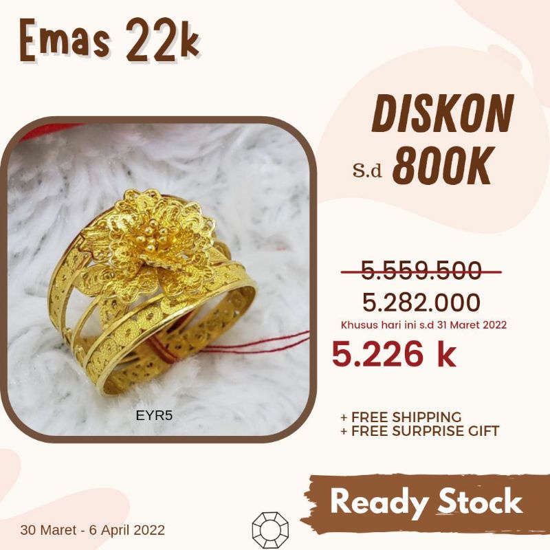 Promo Cincin Emas 22Kr Asli