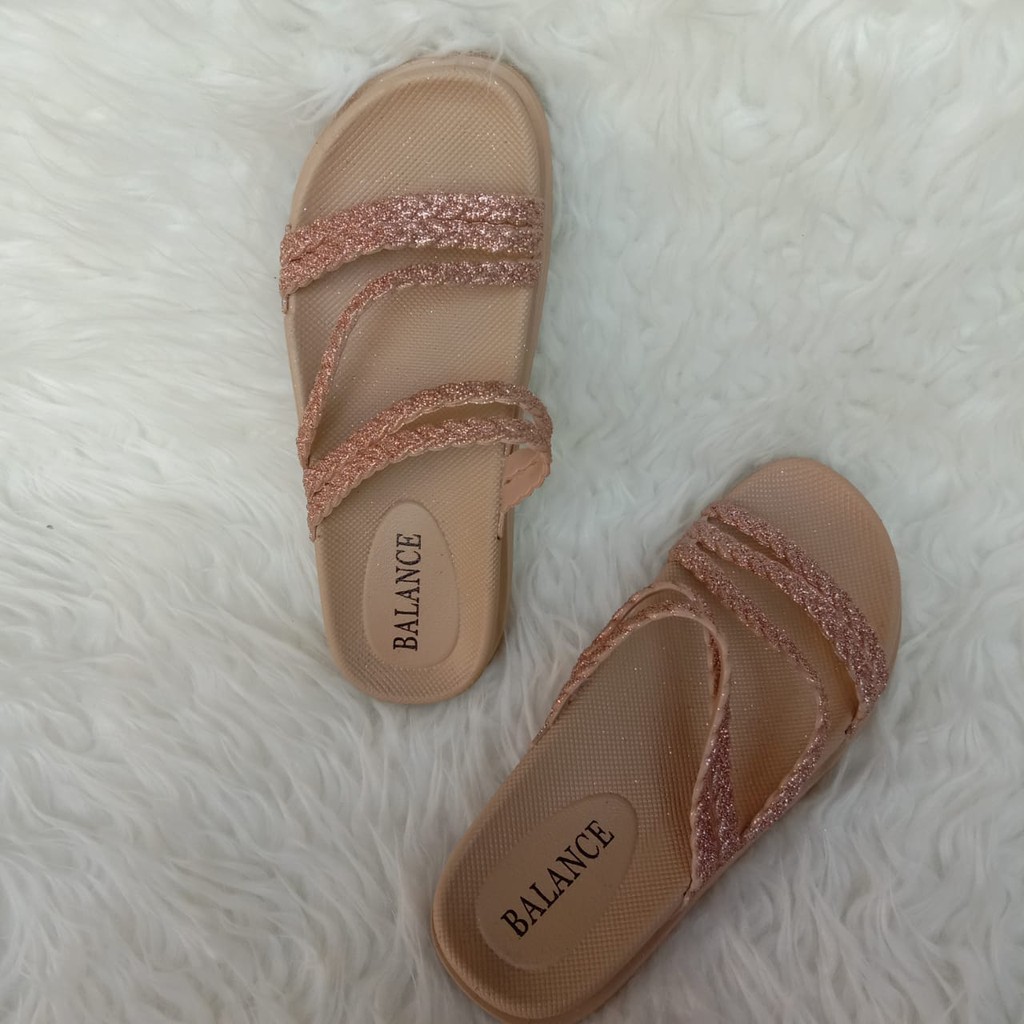 NunuLisaTan- bayar ditempat sandal JELLY terbaru wanita sandal KEPANG GLITTER