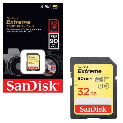 SDHC Sandisk EXTREME UHS 4K - 32GB (Speed 90mb/s) / KARTU MEMORI