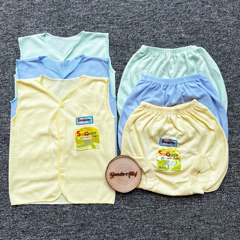 3 Set Baju Bayi Newborn SNI ( 0-3 bulan) Polos / Baju Bayi Yukensi Pendek Panjang Shaqueen / Zahdan Baby [ Bunda Altaf ]