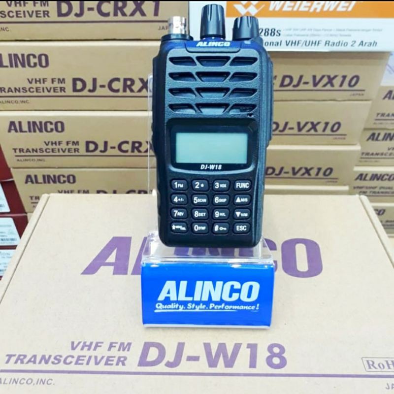 HT ALINCO DJ W18 VHF WATERPROOF / HT ANTI AIR ALINCO DJ W18 VHF ORIGINAL VHF 136 - 174 MHZ