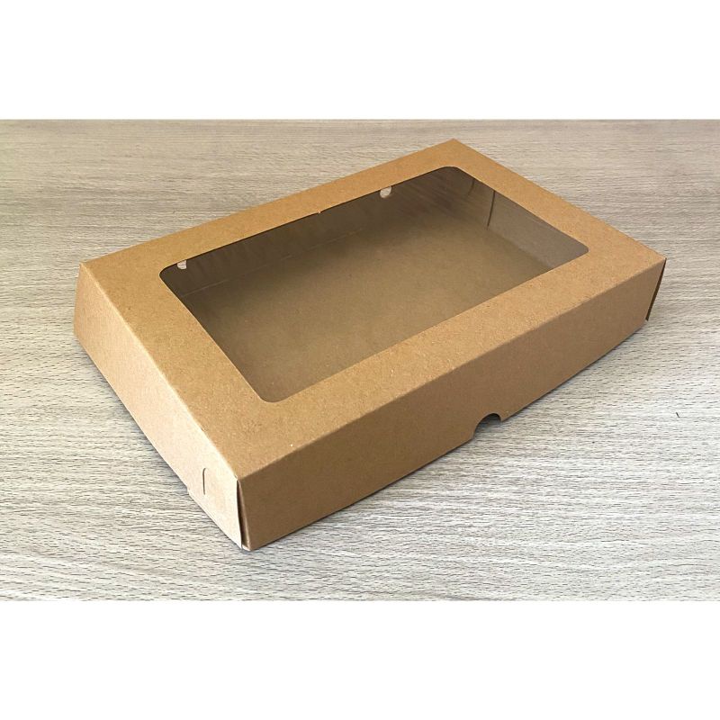 

[BISA COD] Kardus Dus Box Donat isi 6 Kraft Laminasi Jendela Mika