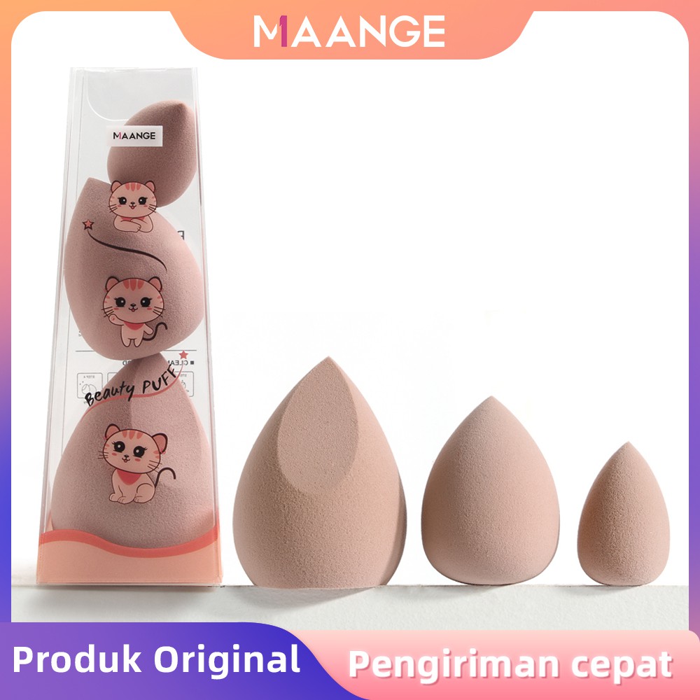 MAANGE 3Pcs/Box Makeup Foundation/Bedak Spons Kecantikan Puff Untuk Krim Cair 5965