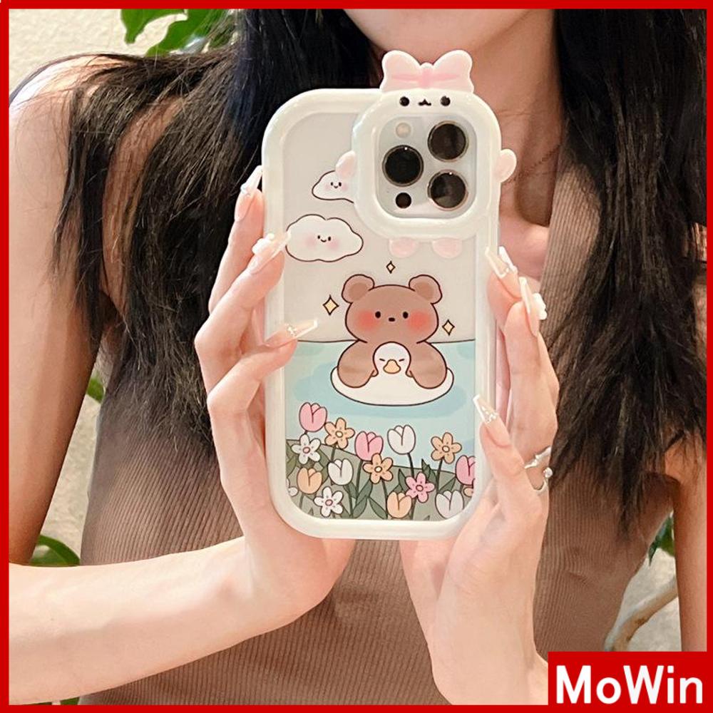 iPhone Case Silicone Soft Case Clear Case Airbag Shockproof Protection Camera Varnish Feel Bear Cartoon Cute Compatible For iPhone 11 Pro Max 13 Pro Max 12 Pro Max 7Plus xr XS Max