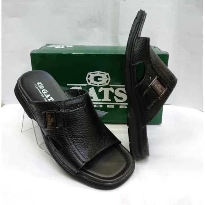 sandal kulit pria gats or 611 hitam original gats
