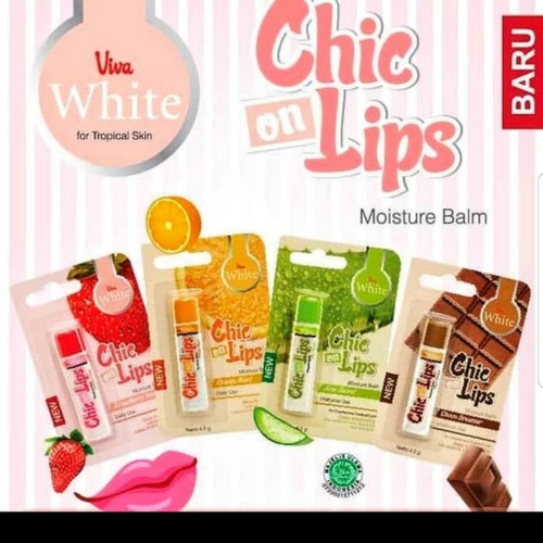 Viva Chic on Lips Lip Balm Pelembab bibir Moisture Jojoba Oil, Aloe UV Filter Vit E 4.2g (VC)