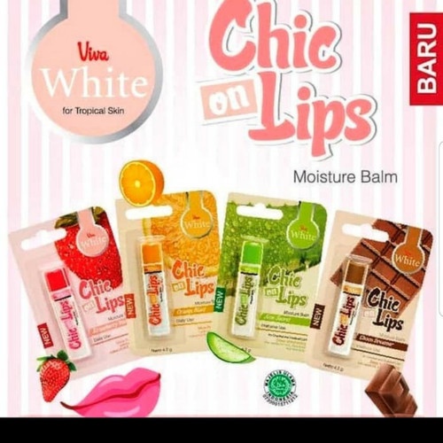 Viva Chic on Lips Lip Balm Pelembab bibir Moisture Jojoba Oil, Aloe UV Filter Vit E 4.2g (VC)