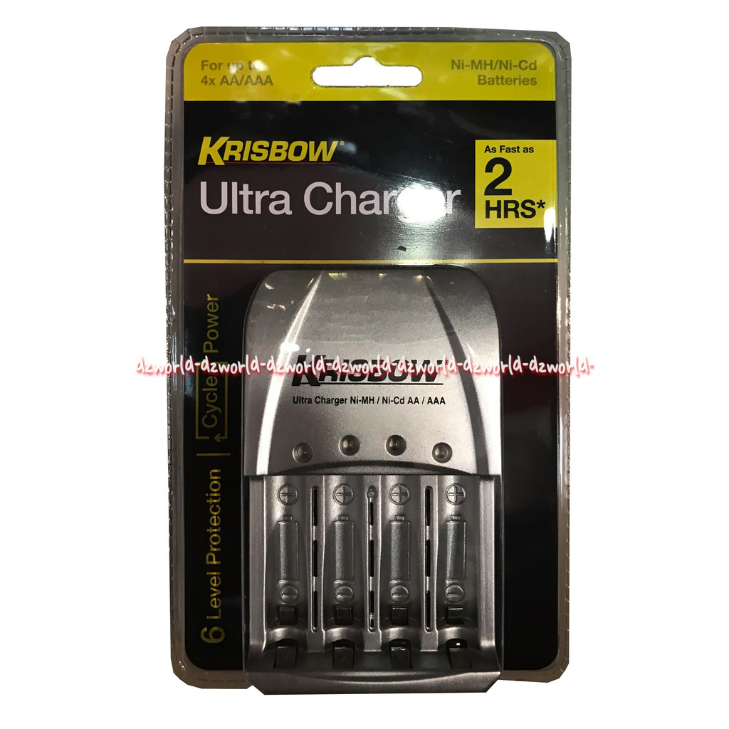 Krisbow Ultra Charge charger Baterai dengan indikator LED tidak membuat Batrai Bocor Kris Alat Cas Chas Battery