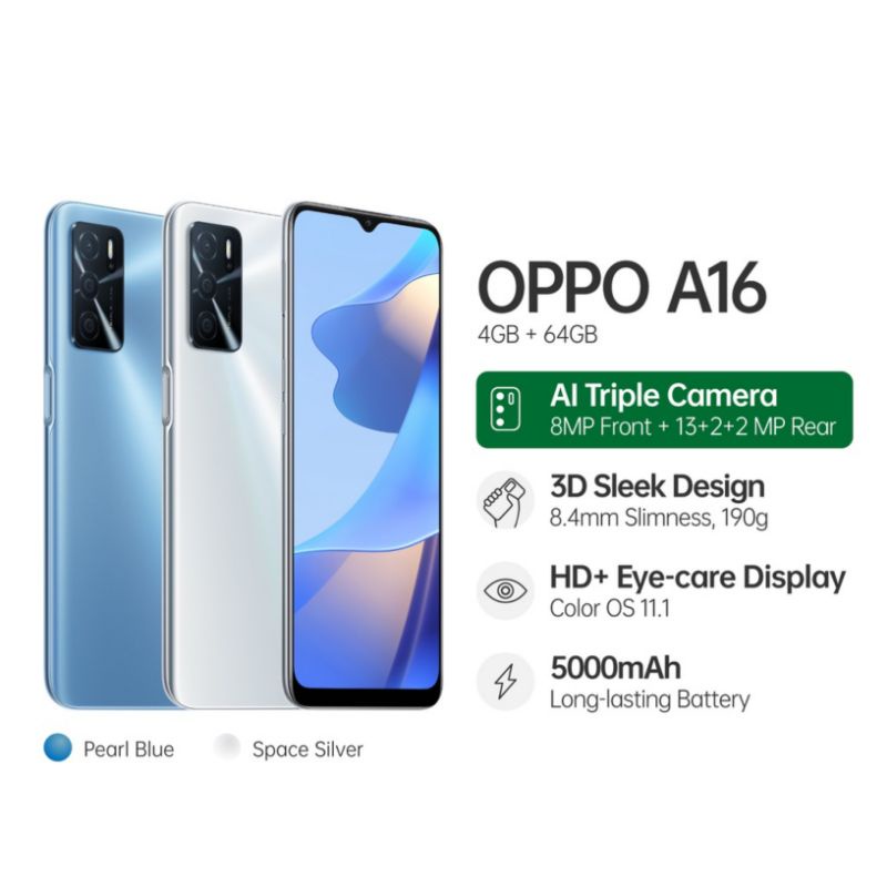 OPPO A16 RAM 3/32 GB | A16 RAM 4/64 GB | A16k A16e A17k GARANSI RESMI OPPO INDONESIA