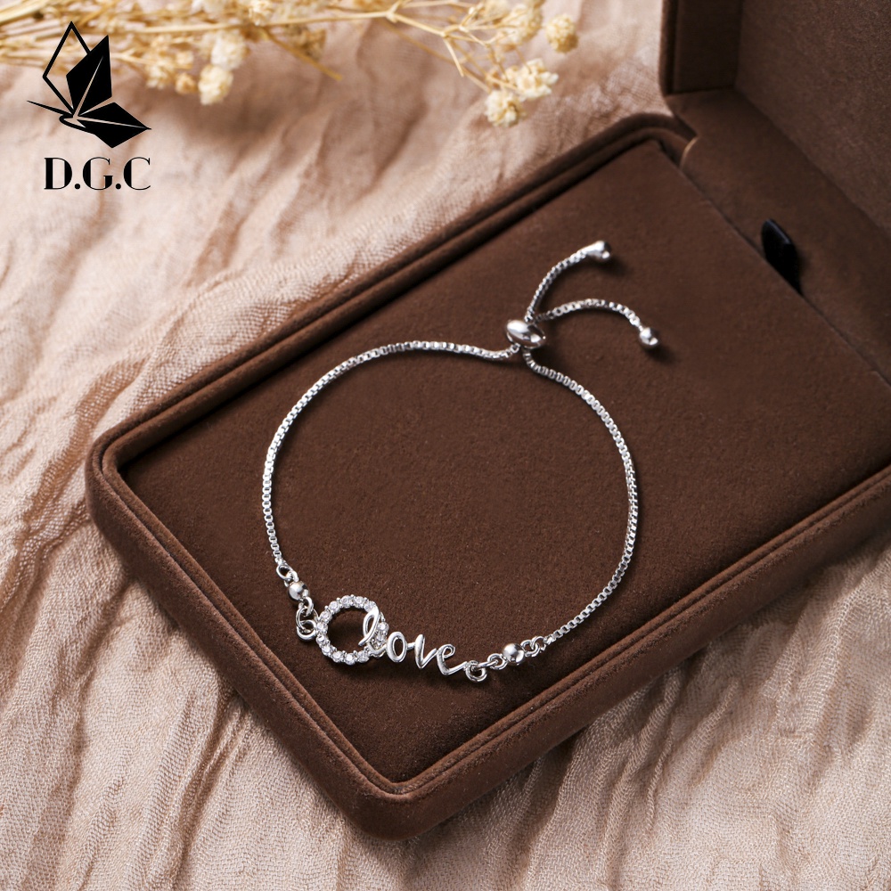 COD✅Gelang Wanita Titanium Perak Diamond Premium Lapis Untuk D316 18K Silver Anti Karat Berlian Korea