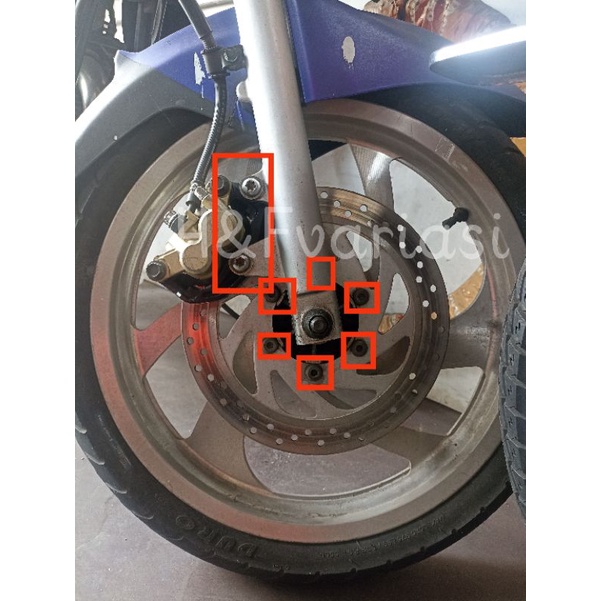 Set Baut Breket Pegangan Kaliper Baut Disk Yamaha Scorpio Probolt Original Stainless Thailand