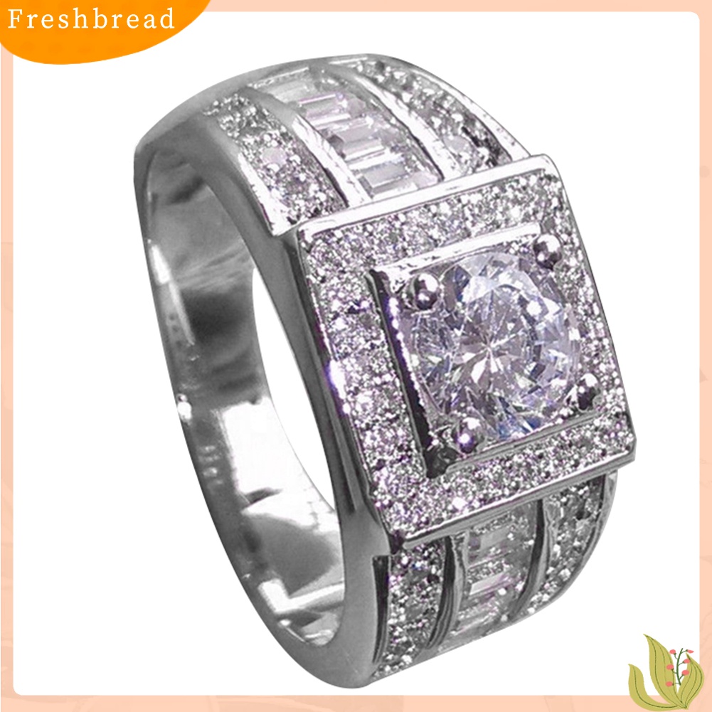 [TERLARIS]Fashion Men Rhinestone Wedding Engagement Finger Ring Party Decor Jewelry Gift