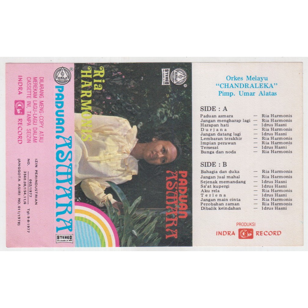 COVER SAMPUL KASET ORKES MELAYU CHANDRALEKA - PADUAN ASMARA
