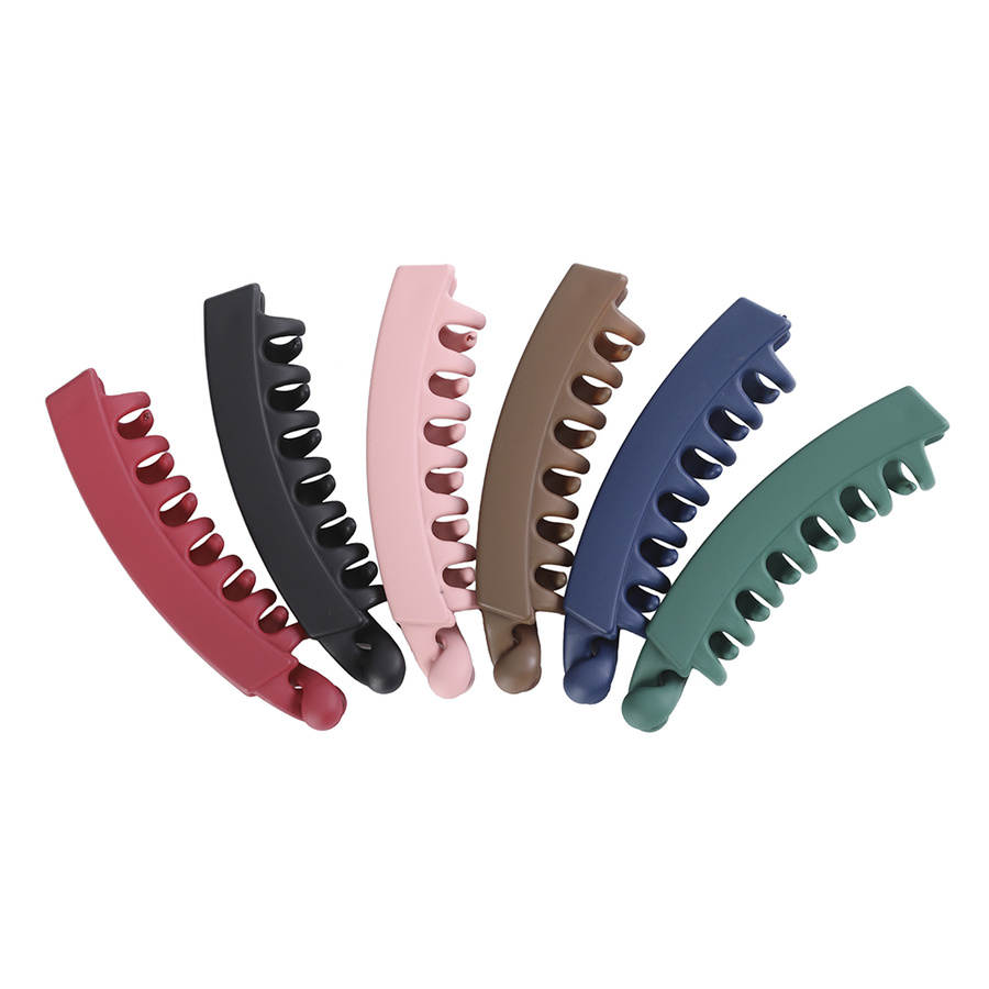 Korean Frosted Texture Plastic Hairpin Temperament Solid Color Banana Clip Vertical Clip