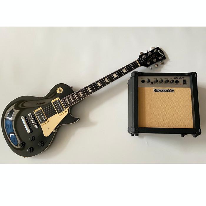 Simfo | Gitar Gibson Les Paul Hitam + Ampli Bastille 7 Inch Original