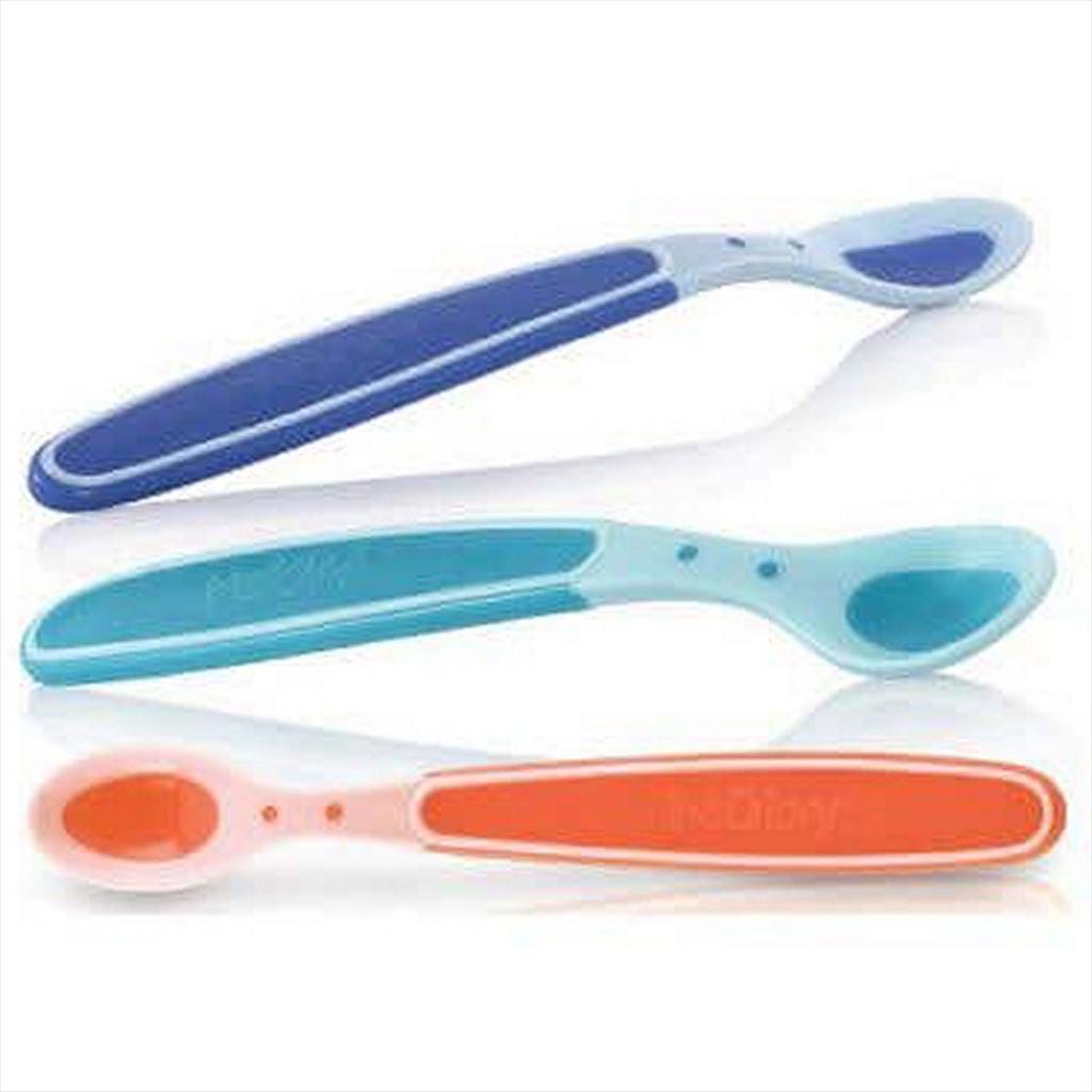 NUBY 111232 3 pack Hot Safe Spoon Sendok Anak