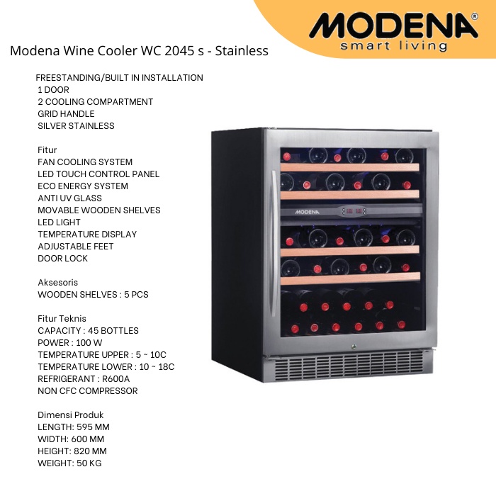 Wine Cooler Modena WC 2045 s - Stainless