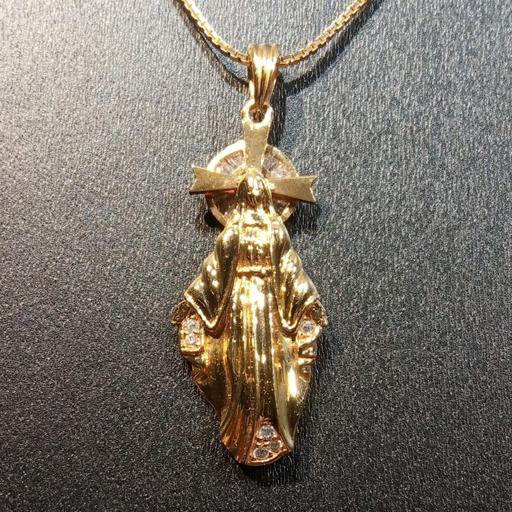 LunaEstella - Liontin Bunda Maria Variasi Mata kadar 75% (Liontin Emas Asli)