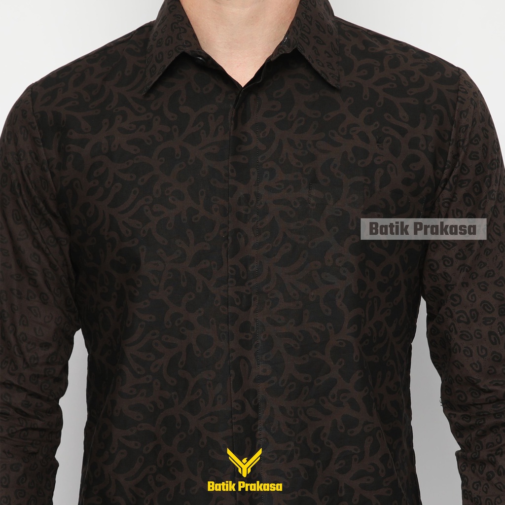 Kemeja Batik Prakasa Motif Adipramana Oswasa Slimfit Lengan Panjang Batik Solo