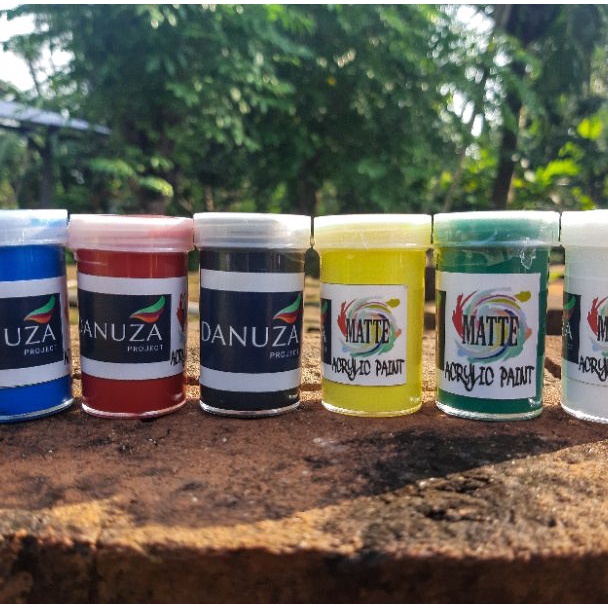 

Satu Set Cat Lukis Acrylic Primer Tipe Matte (6 × 30ml)