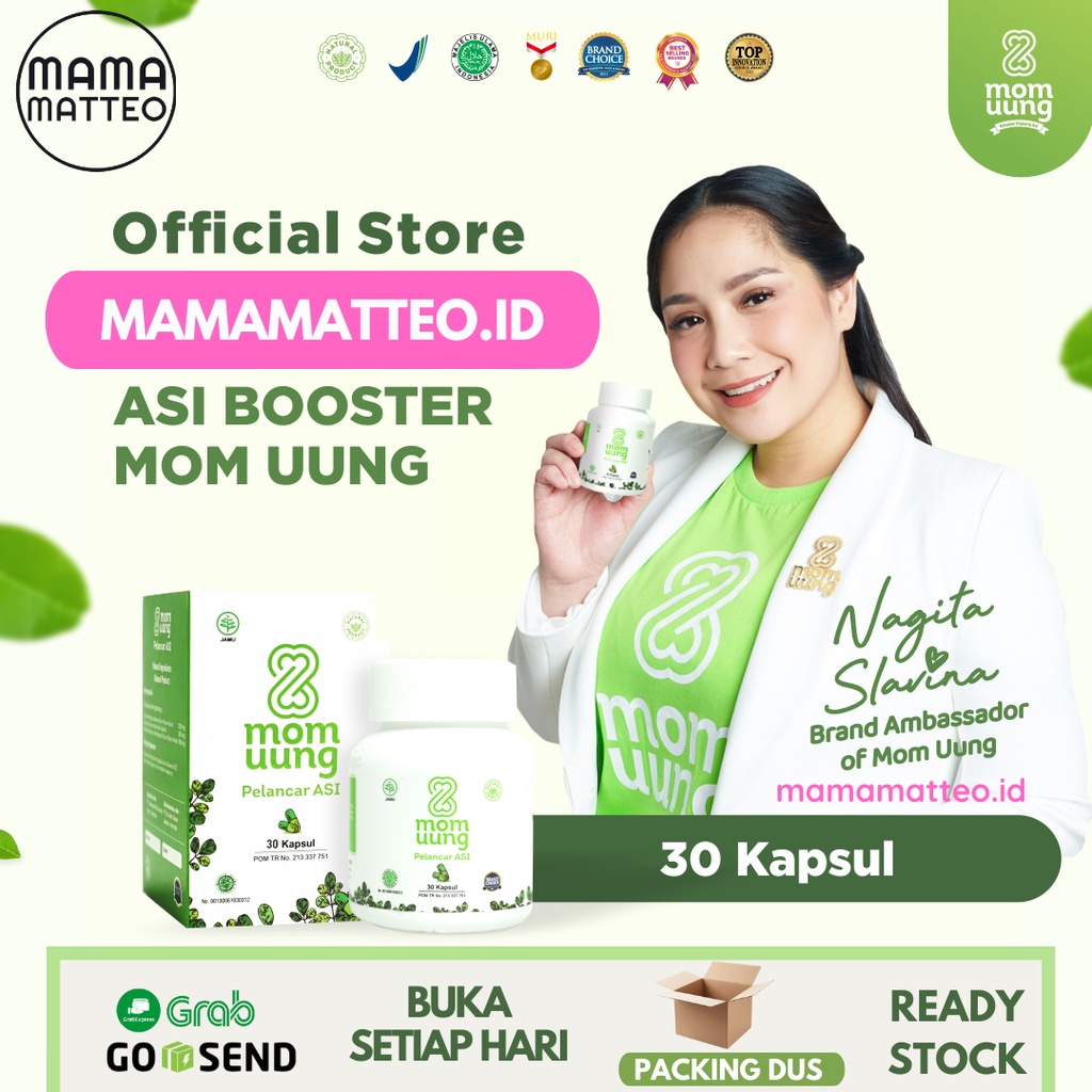 MOM UUNG Pelancar Asi 30 Kapsul / Asi booster kelor ikan gabus / MOM UUNG BANDUNG