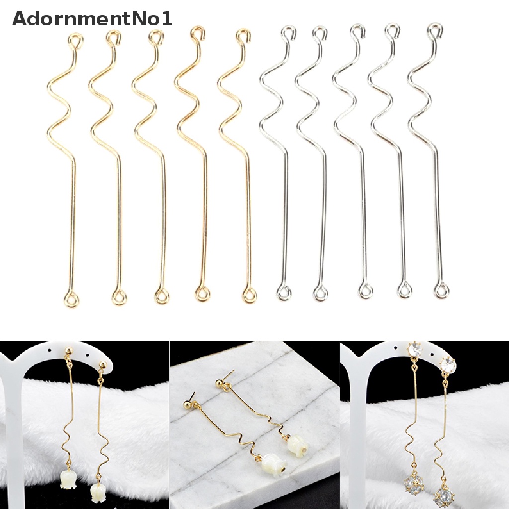 (AdornmentNo1) 10pcs / Set Batang Konektor Anting Bahan Tembaga Untuk Membuat Perhiasan DIY