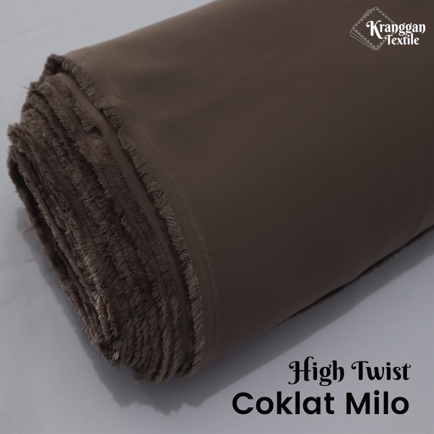 KAIN HIGH TWIST BAHAN CELANA / SAFARI / SERAGAM PNS / JAS BLAZER COKLAT MILO ATASAN POLISI/SATPAM