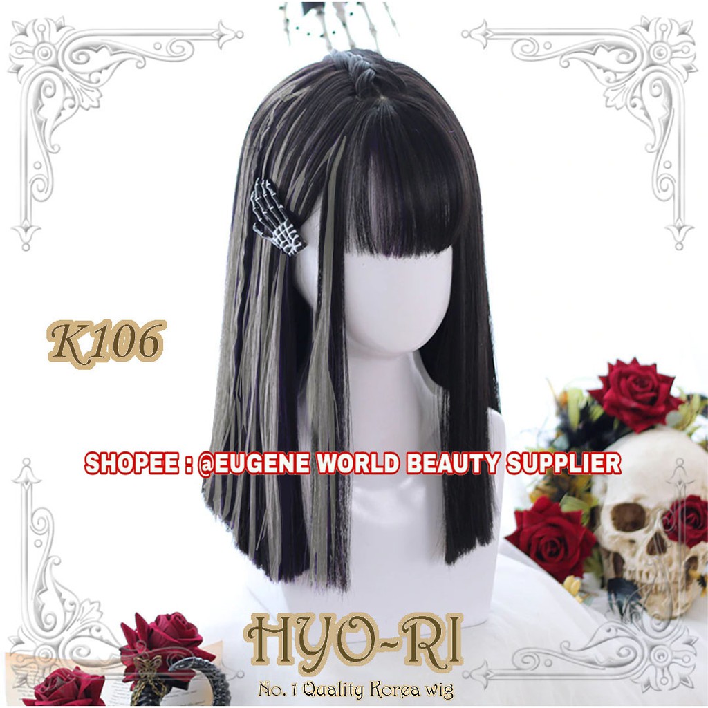 READY STOCK - WIG COSPLAY ANIME WIG COSPLAY HIME WIG KOREA WIG CEWE CEWEK WANITA PENDEK LURUS TEBAL 