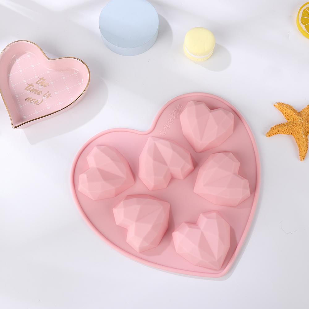 Nanas Berlian Bentuk Hati Cetakan Silikon Pernikahan Valentine Dekorasi Kue Lilin Cetakan Sabun Baking Pan Mold